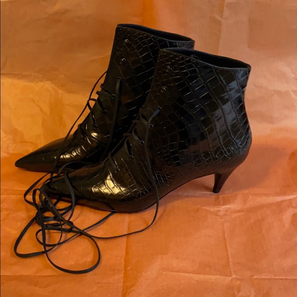 Saint Laurent Kiki Lace Up Boots